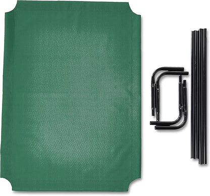 Amazon Basics Cooling Breathable Elevated Dog Bed with Metal Frame for Large Dogs, 51" x 31" x 8", Green, Easy to Assemble