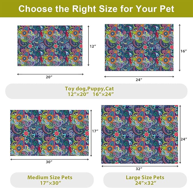 Dog Food Mats for Floors Waterproof Mat for Cat Food and Water Bowls - Absorbent Quick Dry Non Slip Mat for Pet Feeding