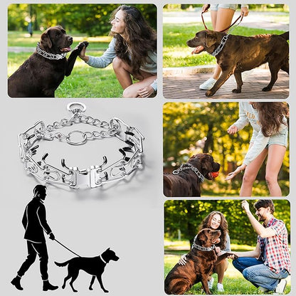 Prong Collar for Dogs, Adjustable Dog Training Collar with Quick Release Buckle for Small Medium Large Dogs (S/Neck Girth 11.2"-14.5")