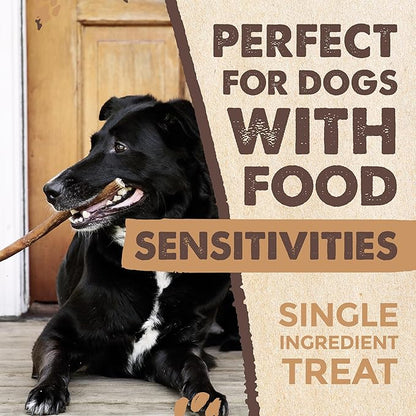 Mighty Paw Naturals Bully Sticks for Dogs - Grass Fed Beef Dog Chews. Pets Stick for Large Dogs, Medium and Small Breeds. Lower Odor Bully Treats for Small Pets. Single Ingredient (6" - 25 Pack)