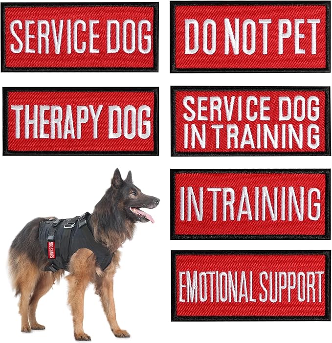 Pistha 12 Pieces Removable Service Dog Vest Patches Do Not Pet in Training Emotional Support Dog Vest Patches(3.6 x 1.6Inch)