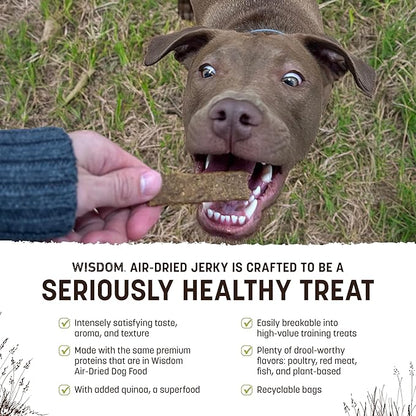 Earth Animal Wisdom Air Dried Jerky - From the Seed Recipe Premium Natural Plant Based Jerky Strips Dog Treats - 3 Pack 4 oz Bag