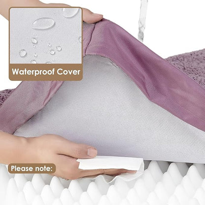 EHEYCIGA Orthopedic Dog Beds for Large Dogs with Removable Washable Cover, Fog Purple, 36x27