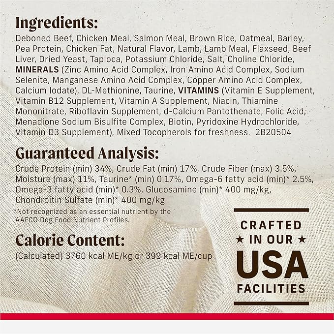 Merrick Backcountry Healthy Grains Kibble With Freeze Dried Raw Pieces, Great Plains Red Meat Recipe Dog Food - 4.0 lb. Bag