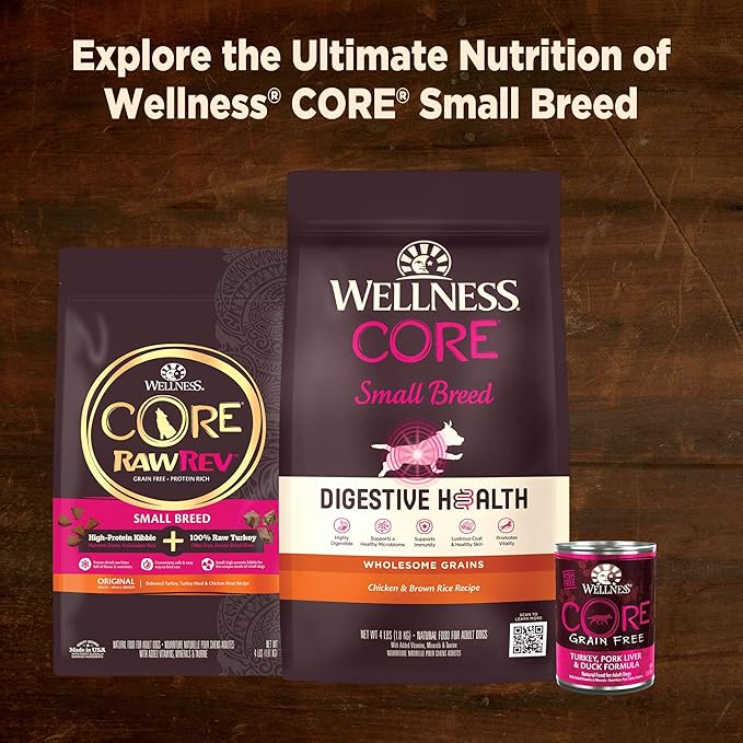 Wellness CORE Small Breed Mini Meals Chunky in Gravy Adult Wet Dog Food, Grain Free, Natural, Chicken and Tuna Dinner Recipe, 3 oz, Pack of 12 Pouches
