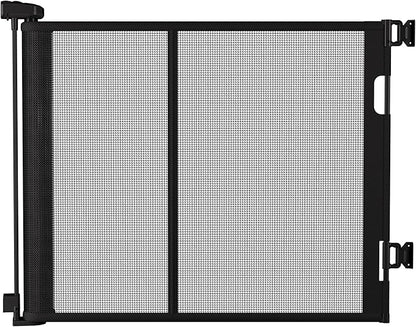 200 inches Extra Wide Retractable Baby Gate, 41.5 inches Tall Mesh Safety Gate for Oversized Openings, Living Rooms, Patios, Child & Pet Barrier for Indoor Outdoor Use, Black