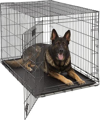 MidWest Homes for Pets 48-Inch LifeStages Crate for Extra-Large Breeds, 90-110 lbs, Single Door Folding Dog Crate with Divider Panel, Leak-Proof Tray & Secure Latch, Heavy-Duty & Easy to Assemble