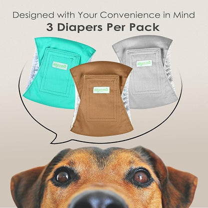 wegreeco Washable Male Dog Belly Band (Stylish Pattern)- Pack of 3 - Male Dog Belly Wrap, Dog Diapers Male (Blue Gray Coffee, X-Small)