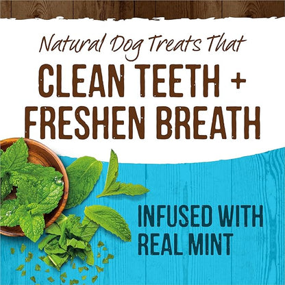 Merrick Fresh Kisses Natural Dental Chews Toothbrush Treat Shape Infused With Real Mint For Tiny Dogs 5-15 Lbs - 20 ct. Bag