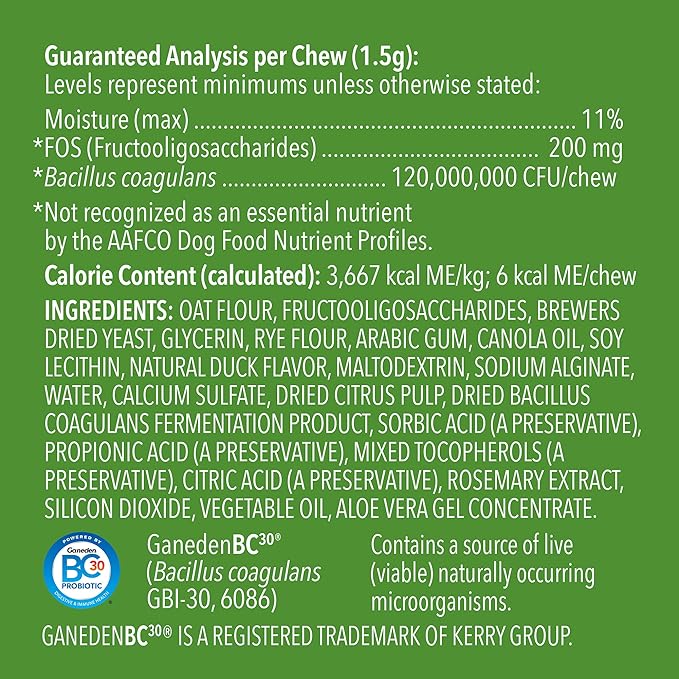 Amazon Brand - Wag Probiotic Supplement Daily Chews for Dogs, Supports Digestion and Gut Health, Natural Duck Flavor, 90 count