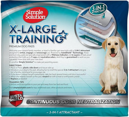 Simple Solution Extra Large Pee Pads For Dogs, Puppy Potty Training, Leak Proof Dog Pads, Pet Pee Pad, Disposable Puppy Pad, XLARGE 28"x30"