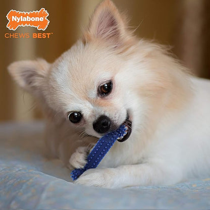Nylabone Original Bone Flexi Chew Toy for Dogs, Dog Toys for Moderate Chewers, Dog Chew Bones, Chicken & Original Flavor, For X-Small Dogs - Up to 15 lbs, 3 Pack