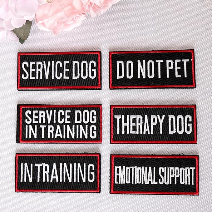 Pistha 12 Pieces Removable Tactical Dog Harness Service Dog Vest Patches Do Not Pet in Training and Emotional Support Dog Vest Patches(3.6 x 1.6Inch)