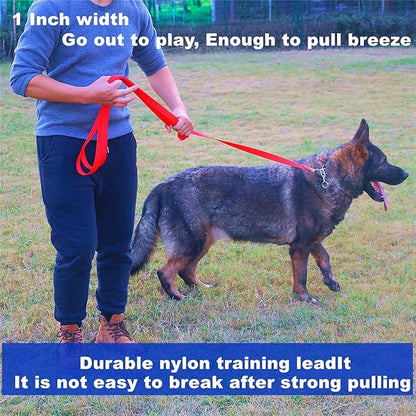 Strong Durable Nylon Dog Training Leash, 1 Inch Wide Traction Rope, 6 ft Long, for Small and Medium Dog (Black, 6 Feet)