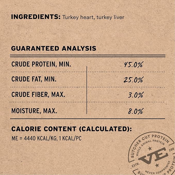 Vital Essentials Freeze Dried Dog Treats | Turkey Giblets, Single Ingredient | Premium Quality | Grain Free Training Treats for Dogs, 2 oz Bag