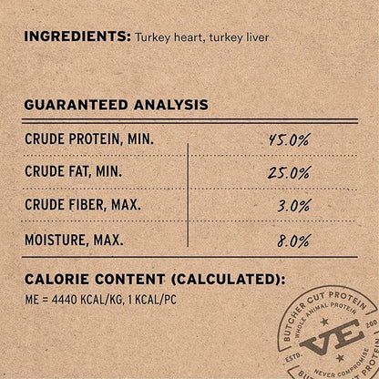 Vital Essentials Freeze Dried Dog Treats | Turkey Giblets, Single Ingredient | Premium Quality | Grain Free Training Treats for Dogs, 2 oz Bag