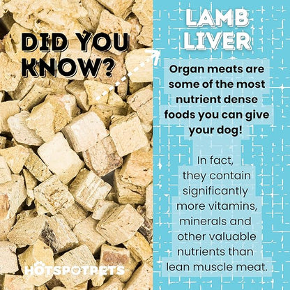 hotspot pets Freeze Dried Lamb Liver Treats for Cats & Dogs (1 Pound Bag 300+ pcs) Made in USA - Healthy, Single Ingredient Training Treats & Cat Snacks, Perfect Bite Size Snack