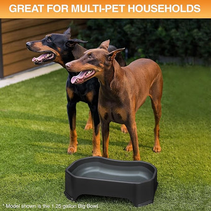 Neater Pet Brands Extra Large Water Bowl for Dogs, Outdoor Dog Water Bowl (2.25 Gallon XL Capacity), Big Trough Style Food Dish for Indoors or Outside, No Spill Large Dog Bowls, Midnight Black