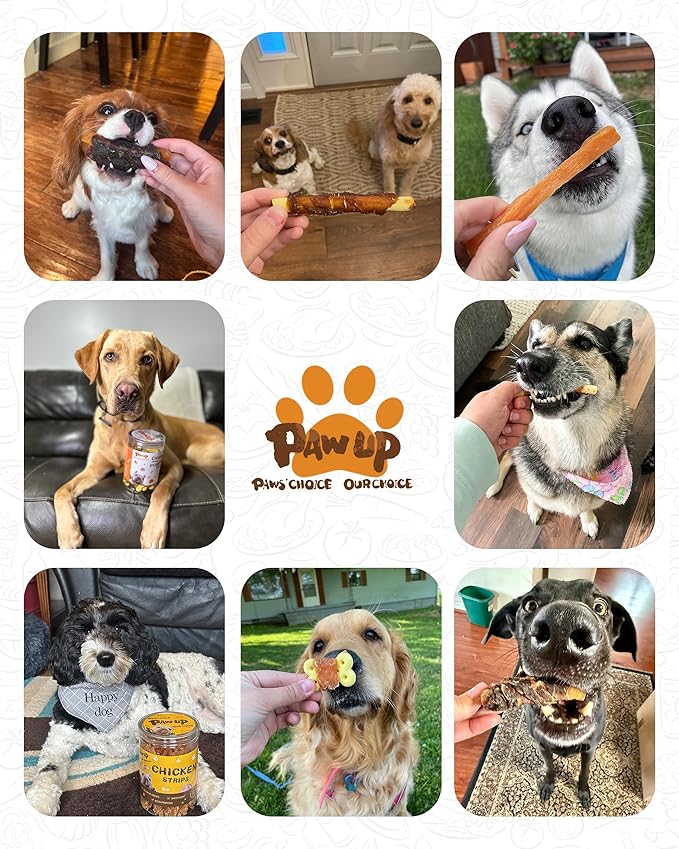 PAWUP Chicken Sweet Potato Dog Treats, Double Sweet Potato Chews with Taurine, Healthy Pet Snacks for Small Medium Large Dogs, 12.5 oz