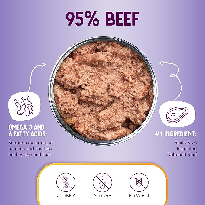 Health Extension 95% Beef Grain-Free Wet Dog Food, High Protein Recipe, Limited Ingredients, Picky Eaters, Ideal for Sensitive Stomachs 5.5 oz (Case of 24)