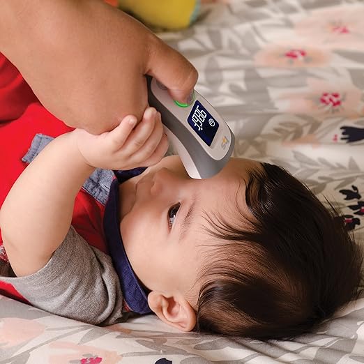 HealthSmart Digital Temporal Thermometer with No Contact Infrared Technology, Babies, Children or Adults, Test Temperature of Objects or Air with Alarm and Memory Function, FSA & HSA Eligible
