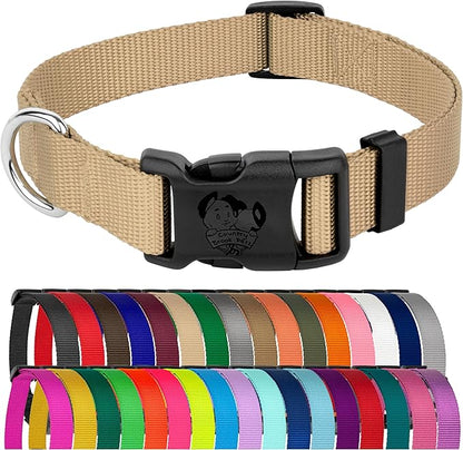 Country Brook Petz - Everyday Nylon Dog Collar for Large, Medium, and Small Dogs and Puppies - for Everyday Use in 10+ Warm Colors (3XS, 3/8 Inch Wide, Copper Gold)