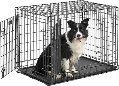MidWest Homes for Pets Ultima Pro Heavy-Duty 36-Inch Dog Crate, Ultra-Strong Steel Double Door Pet Cage for Medium to Large Breeds, Accessories Included