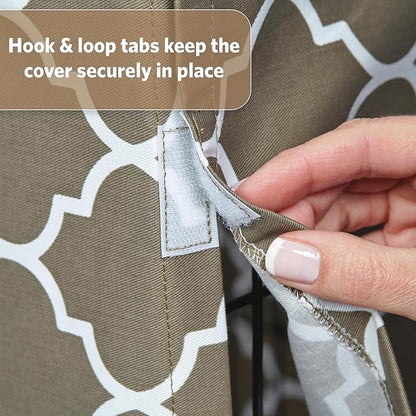 MidWest Homes for Pets Small Dog Crate Cover Featuring Teflon Fabric Protector, Poly-Cotton Privacy Kennel Cover Fits Most 24-inch Crates, Brown Designer Print, Washable, Reduces Barking
