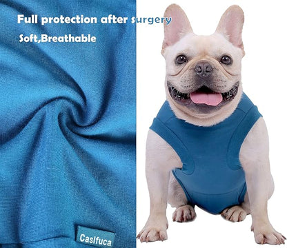 Dog Surgery Recovery Suit - After Spay, Abdominal Wounds Post Surgical Recovery, Anti Licking Breathable Dog Onesies for Small, Medium & Large Pet, Alternative Bandages Cone E-Collar