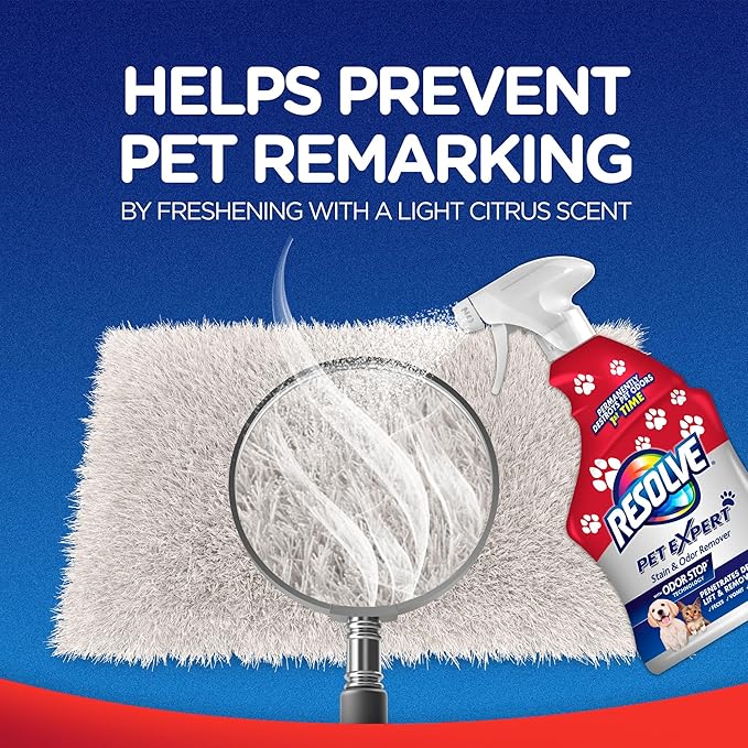 Resolve Pet Expert Stain and Odor Remover, Carpet Cleaner, Pet Stain and Odor Remover, Carpet & Upholstery Cleaner - Removes Stains and Odors, 22 oz