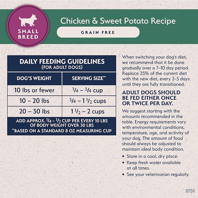Natural Balance Limited Ingredient Small Breed Adult Grain-Free Dry Dog Food, Chicken & Sweet Potato Recipe, 12 Pound (Pack of 1)
