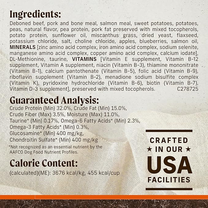 Merrick Premium Grain Free Dry Adult Dog Food, Wholesome And Natural Kibble, Real Texas Beef And Sweet Potato - 10.0 lb. Bag