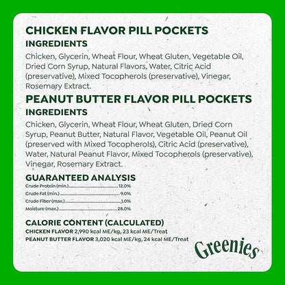 Greenies Pill Pockets for Dogs Large Size, Dog Treat Pouch for Capsule Medication, Variety Pack, 7.9 oz. Pouch