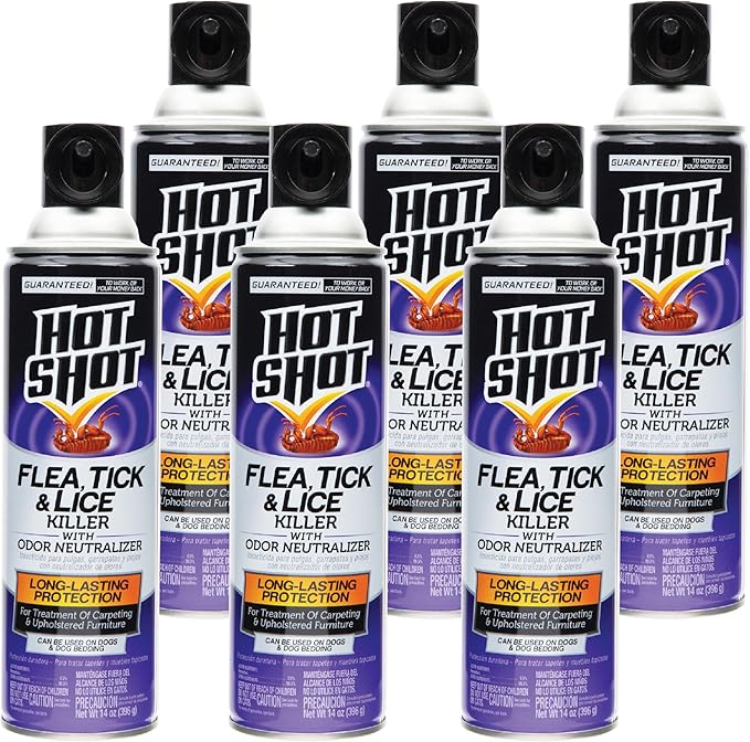 Hot Shot Flea, Tick & Lice Killer with Odor Neutralizer (Aerosol)(Pack of 6)