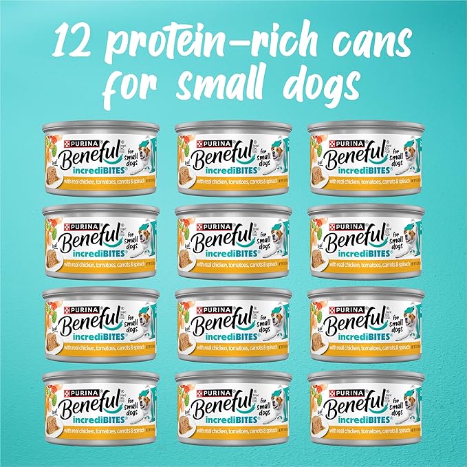 Purina Beneful Small Breed Wet Dog Food, IncrediBites Loaf With Real Chicken Recipe - (Pack of 12) 3 oz. Cans