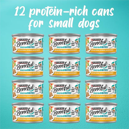 Purina Beneful Small Breed Wet Dog Food, IncrediBites Loaf With Real Chicken Recipe - (Pack of 12) 3 oz. Cans