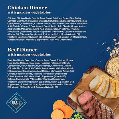 Blue Buffalo Homestyle Recipe Adult Wet Dog Food,Made with Natural Ingredients,Chicken and Beef Dinner Variety Pack,12.5-oz Cans,(Pack of 12)