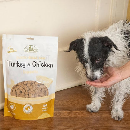 Fieldcrest Farms Freeze-Dried Raw Turkey & Chicken Dog Food Toppers or Treats, All Natural Real Ingredients, No Additives or Fillers, Protein & Flavor Boost, 12 oz