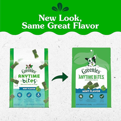Greenies Anytime Bites Dog Treats, Mint Flavor, Dog Training Treats, 24 oz. Bag
