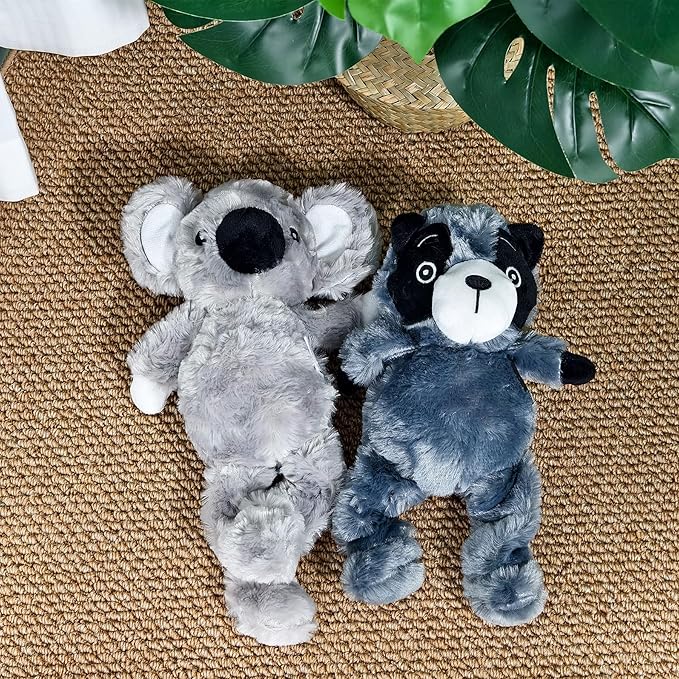 Grey Koala Plush Squeaky Dog Toy with Bungee Leg Puppy Teething Chew Toy Cute Soft Funny Indoor Outdoor Interactive Stuffed Animal Dog Toy for Small Medium Large Dogs Toy Gift 33cm/12.99in