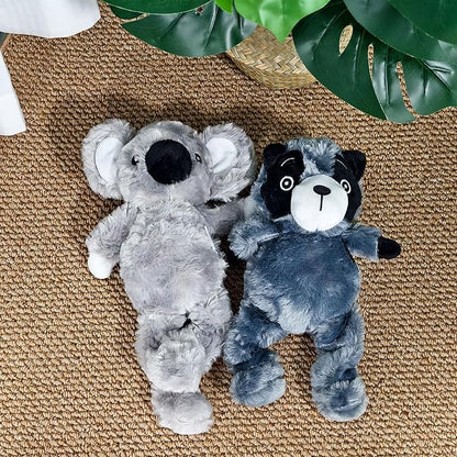 Grey Koala Plush Squeaky Dog Toy with Bungee Leg Puppy Teething Chew Toy Cute Soft Funny Indoor Outdoor Interactive Stuffed Animal Dog Toy for Small Medium Large Dogs Toy Gift 33cm/12.99in