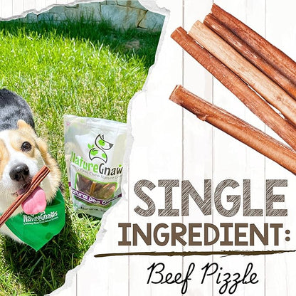Nature Gnaws Thin Bully Sticks for Dogs 5-6" (8oz) - Mixed Thickness - Long Lasting for Small Dogs and Puppies - Natural Thin Beef Dog Chew Bones - Rawhide Free