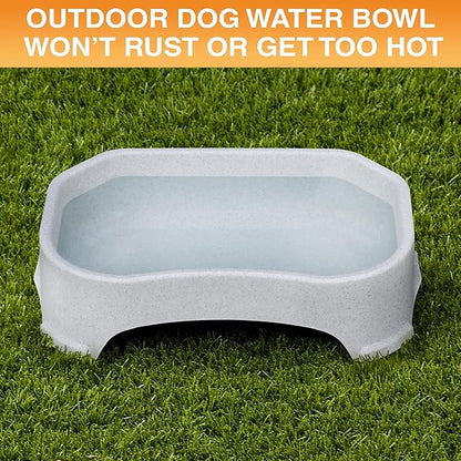Neater Pet Brands Extra Large Water Bowl for Dogs, Outdoor Dog Water Bowl (1.25 Gallon XL Capacity), Big Trough Style Food Dish for Indoors or Outside, No Spill Large Dog Bowls, Vanilla Bean