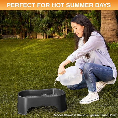 Neater Pet Brands Extra Large Water Bowl for Dogs, Outdoor Dog Water Bowl (1.25 Gallon XL Capacity), Big Trough Style Food Dish for Indoors or Outside, No Spill Large Dog Bowls, Midnight Black