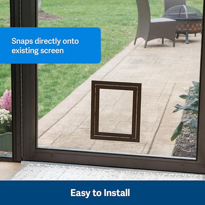 PetSafe Pet Screen Door - Heavy Duty, Tear- & Puncture-Resistant Dog & Cat Mesh Flap - Storm Door Compatible - Small - for Dogs & Cats up to 30 lb