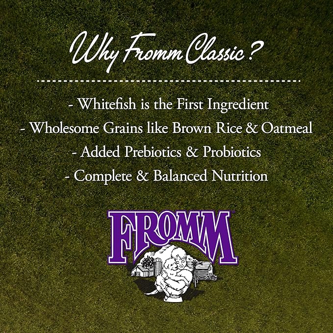 Fromm Classic Adult Whitefish & Rice Dog Food - Premium Dry Dog Food for Large, Medium, & Small Breeds - Whitefish & Rice Recipe - 5 lb