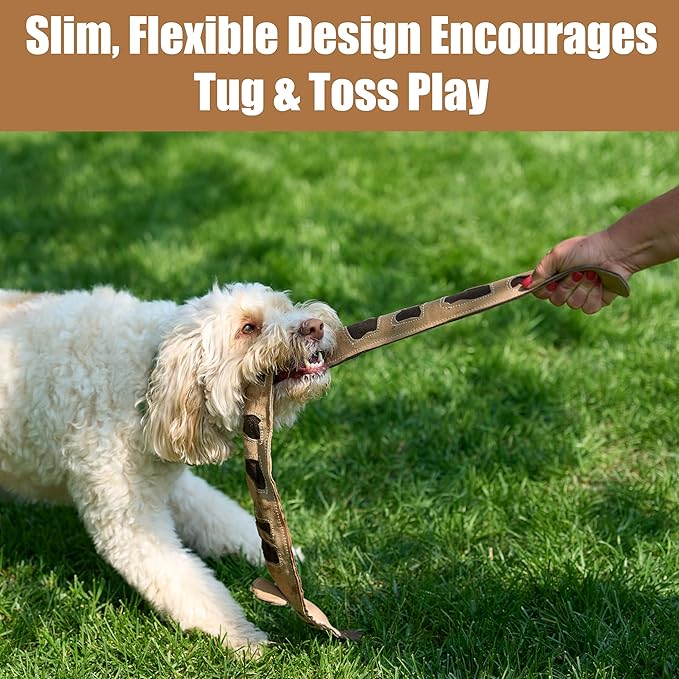 SPOT Skinneeez Leather Snake – 36" Stuffing-Free Dog Toy with Real Leather & 5 Squeakers, Tug Toy for Light to Moderate Chewers, Ideal for Large & XL Dogs
