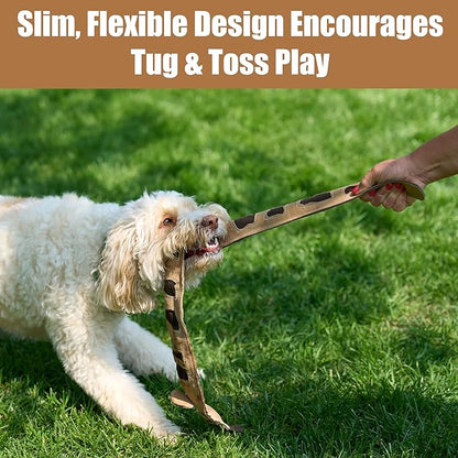 SPOT Skinneeez Leather Snake – 36" Stuffing-Free Dog Toy with Real Leather & 5 Squeakers, Tug Toy for Light to Moderate Chewers, Ideal for Large & XL Dogs