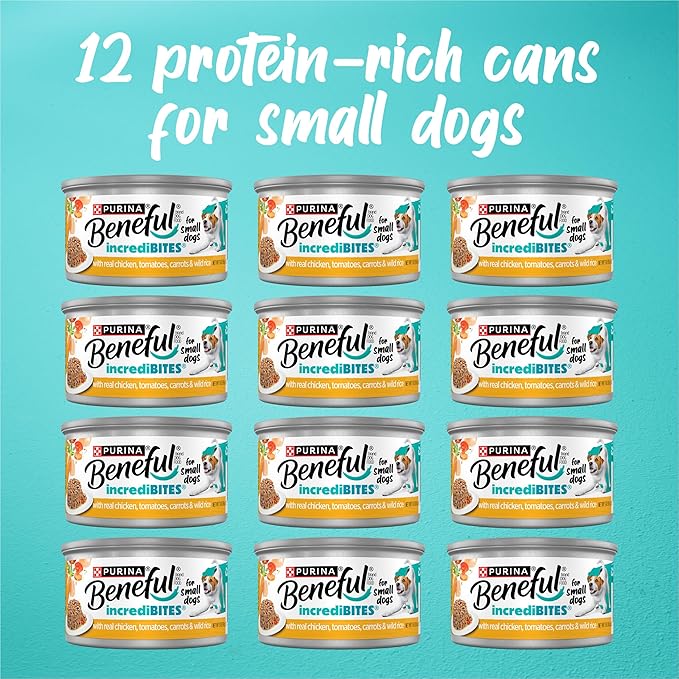 Purina Beneful Small Breed Wet Dog Food in Gravy, IncrediBites With Real Chicken - (Pack of 12) 3 oz. Cans