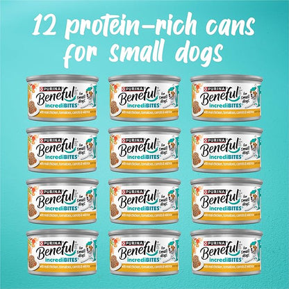 Purina Beneful Small Breed Wet Dog Food in Gravy, IncrediBites With Real Chicken - (Pack of 12) 3 oz. Cans